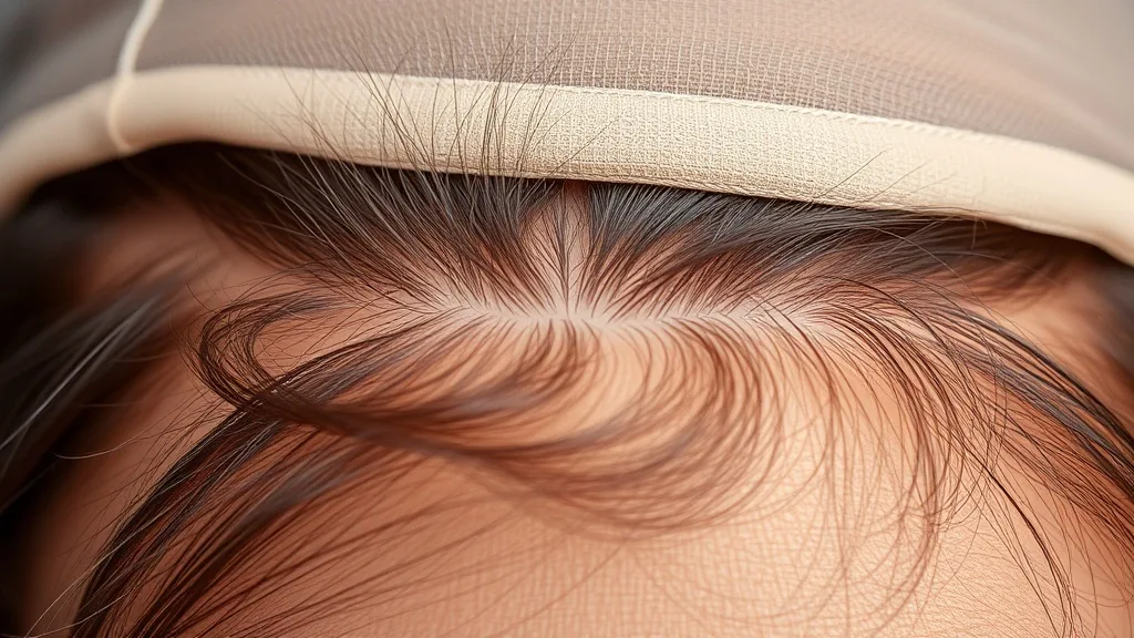 Close-up of the lace at the hairline blending seamlessly with the scalp