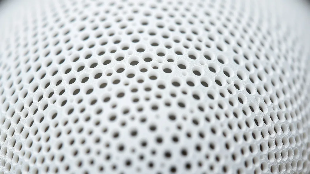 Macro shot of a 3D printed wig base with tiny holes for hair insertion