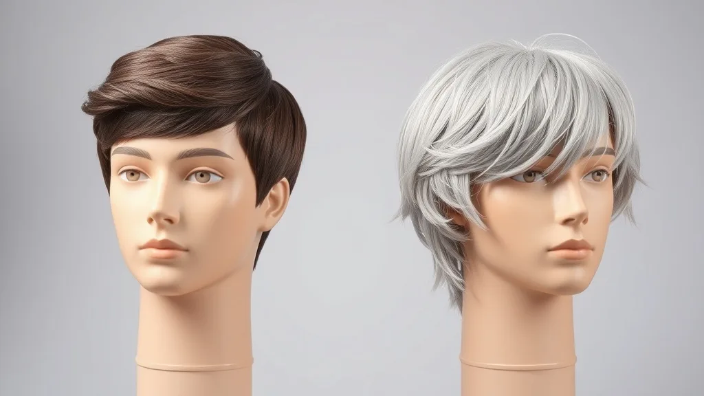 Side-by-side comparison of a natural-looking wig and a poorly cut wig with uneven layers