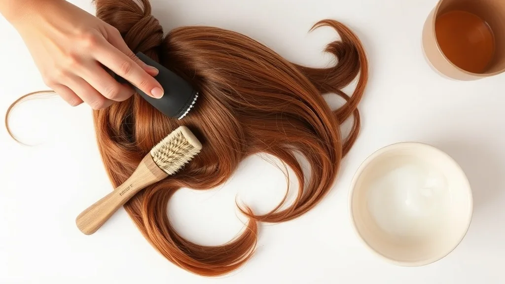 Restoration expert gently cleaning a vintage hand-tied bob wig with a soft brush